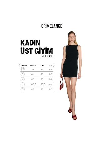 Grımelange Velısse Kadın Kayık Yakalı Kolsuz Mini Siyah Elbise