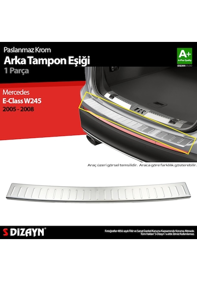 S-dizayn B Class W245 Krom Arka Tampon Eşiği 2005-2008
