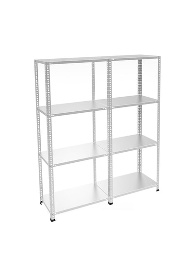 Raf Burada  4 Katlı Duble Galvaniz Çelik Raf - Depo, Arşiv, Kiler, Dosya, Market Rafı-43x60 cm-100 cm-1.50 mm