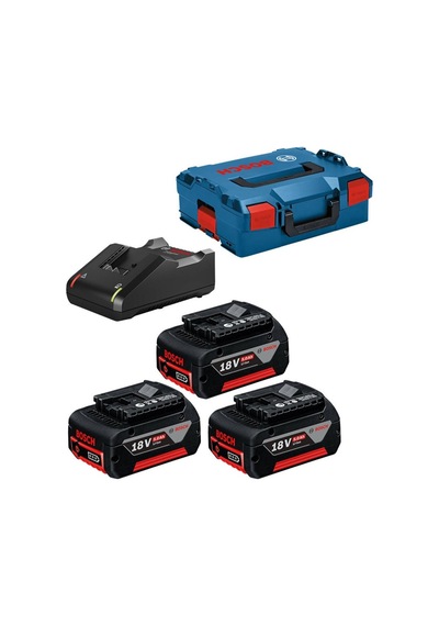 Bosch Professional Gba 18v 5,0ah Başlangıç Seti L-boxx 3 X 5,0ah & Gal 18-40 Cv Şarj Cihazı 060195990l3t