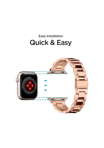 Apple Watch 42mm Seri 12/11/10 İle Uyumlu Kordon Kayış Band Modern Fit Rose Gold - 061mp25944 Çok Renkli