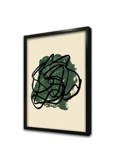 Yeşil Soyut Line Art İkili Çerçeveli Mdf Tablo Seti-173808