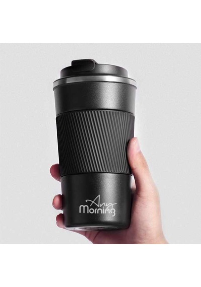 Any Morning 500 Ml Paslanmaz Çelik Termos Mug, Kaymaz Silikon Hal
