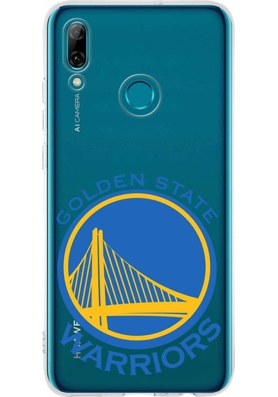 Huawei P Smart 2019 Uyumlu Kapak Golden State Warriors Tasarımlı Şeffaf Silikon Kılıf Şeffaf