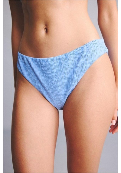 Defacto Regular Fıt Kırışık Dokulu Kumaş Mavi Bikini Alt G5349ax26smbe552 Mavi-be552