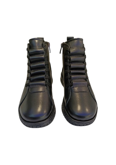 Voog 23662 Kadın Deri Casual Comfort Bot Siyah