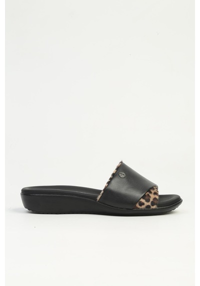 Pierre Cardin Siyah Leopar Kadın Terlik Pc-7802