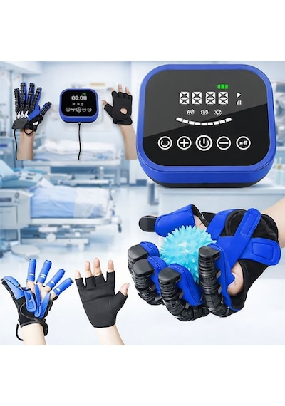 Rehabilitasyon Robot Eldiveni El Ve Parmak Egzersiz Cihazı Fizik Ted Avi Destekli L Beden Çift El