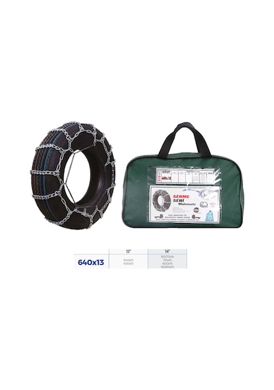 Patinaj - 44 - Zinciri Binek Ve Hafif Tic.araç Serme 13-14 Jant 640x13 Zincir Ebatları İçin - Csmo-tex - Resime Bakınız