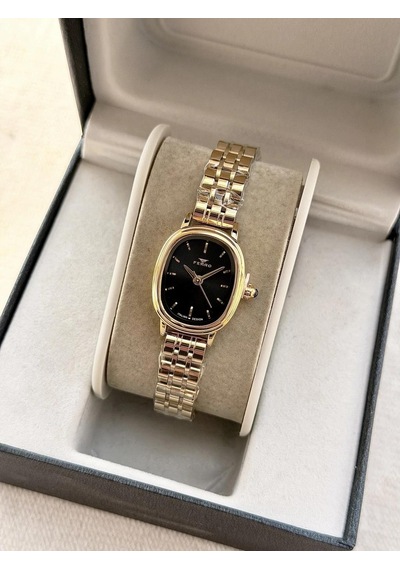 Ferro Fm88091a-b2 Quartz Çelik Altın Rengi Siyah Kadran 22 Mm Kadın Kol Saati Altın