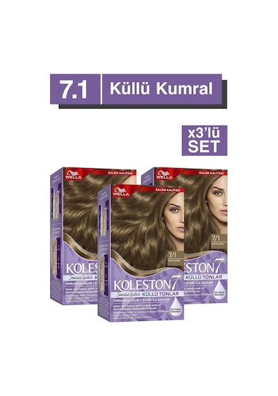 Koleston Supreme Kit Saç Boyası 7/1 Küllü Kumral X3 Adet