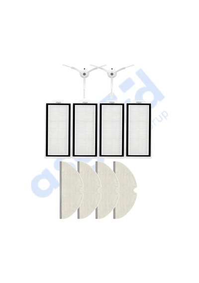 Roborock Q5, Q5+, Q5 Pro,q5 Pro+ Uyumlu 2 Yan Fırça 4 Filtre 4 Mop Pkt-iasgf0000471