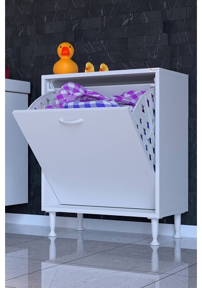 Söke Çamaşır Sepetli Çok Amaçlı Banyo Dolabı 14 Farklı Renk Seçeneği 60 Cm