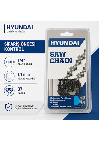 Hyundai Kesik Testere Zinciri 1/4" 1,1 Mm 18,5 Diş 37 Bakla