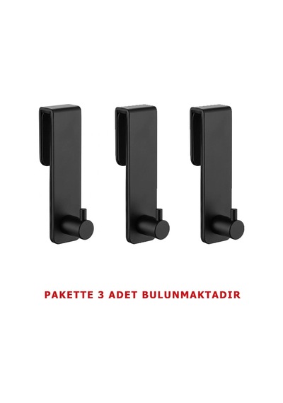 Duşa Kabin Askısı Cam Kabin İçin Ss201 Paslanmaz Çelik Tek Çubuklu Renk Mat Siyah Pakette 3 Adet
