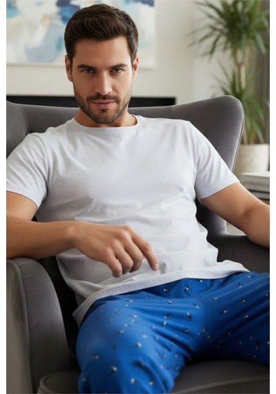 Siyah İnci Bisiklet Yaka Örme Pijama Takım 25109841 Gri