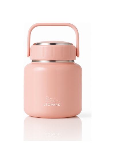 Çelik Mama Termosu Sıcak Veya Soğuk Yiyecekler İçin Öğle Yemeği Termosu 900 Ml - Pembe Pembe
