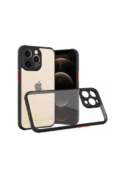 Apple iPhone Uyumlu 13 Pro Kılıf Miami Şeffaf Silikon - Siyah Bzsxx00 1
