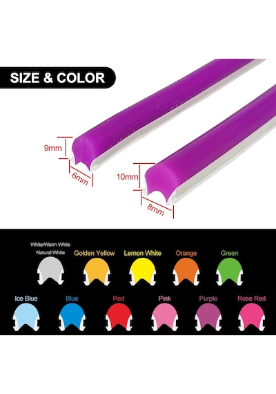 Turkuaz Neon Led Kılıf 5 Metre 6mm İkinci Nesil Silikon Difüzör