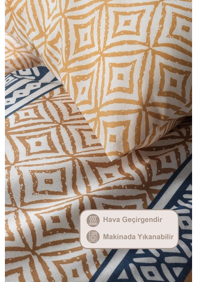 Elart Fine Nevresim Takımı Çift Kişilik Lastikli Çarşaf Pamuklu 200x220 Cm Bej Bej