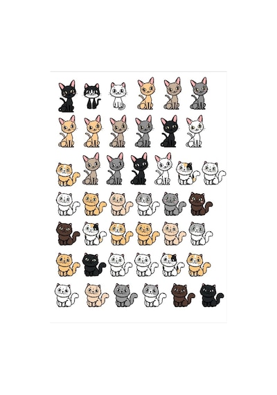 Minimal Kediler Sticker Set