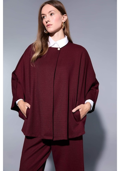 Defacto Regular Fit Bisiklet Yaka Cepli Pelerin Hırka F3686ax25aubr34 Bordo