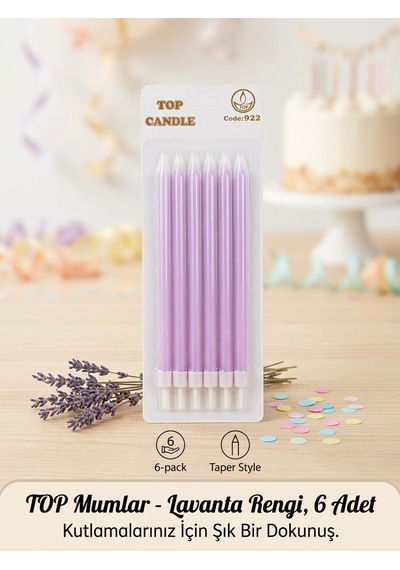 Top Candle Pasta Mumu 6 Adet Doğum Günü Ve Parti Kutlama Seti No:4