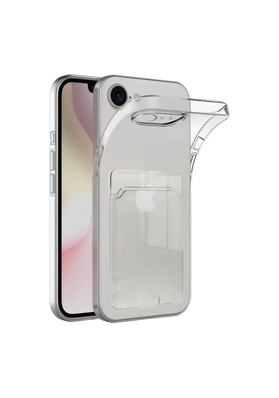 Newface Apple İphone 16e Kılıf Kart Şeffaf Silikon - Şeffaf