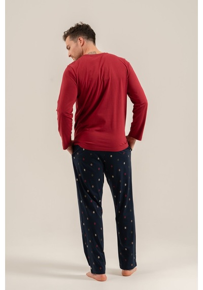 Arnetta Erkek Just Breathe Bordo Uzun Kol Pijama Takım Ar3853-s-v2 Ar3853-s-v2