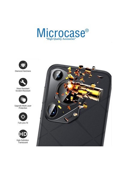 Microcase Huawei Pura 70 Kamera Camı Lens Koruyucu Halka Set - Al8114 Siyah