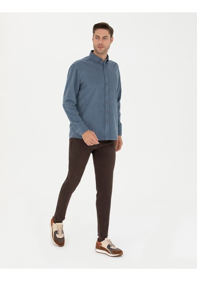 Pierre Cardin Saks Regular Fit Uzun Kollu Gömlek 50274112 Vr032 Koyu Mavi