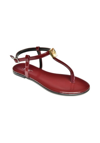 Fox Shoess272095209 Bordo Parmak Arası Kadın Sandalet Bordo
