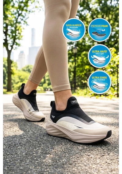 Walkway Bej Hafızalı Taban Hafif Esnek Unisex Spor Ayakkabı Eclipse G