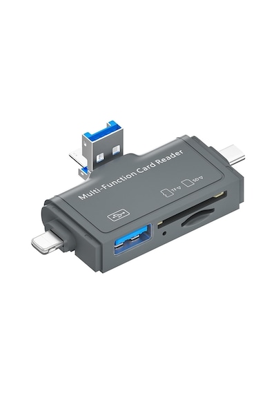 Usb Ligtning İphone İle Uyumlu - İpad İle Uyumlu Ve Type-c Girişli Kart Okuyucu Multi Otg Usb C