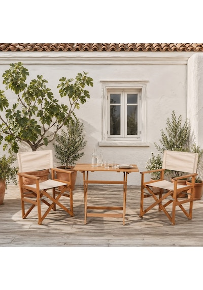 Dekor 2+1 Rejisör Masa Sandalye Seti - Natürel / Bej - 60x80 Cm
