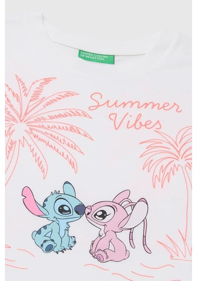 United Colors Of Benetton Kız Çocuk Lilo & Stitch Baskı Detaylı Crop T-shirt Beyaz 6-13 Yaş-2824 United Colors Of Benetton Kız Çocuk Lilo & Stitch Baskı Detaylı Crop T-shirt Beyaz 6-13 Yaş-2824