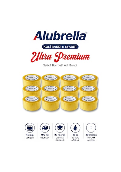 45 Mm X 100 Mt Ultra Premium Koli Bandı 12 Adet 1