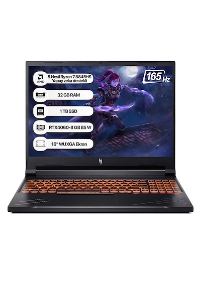 Acer Nitro V16 ANV16-41 NH.QRUEY.003 R7-8845HS 32 GB 1 TB SSD RTX4060 16" Dos Dizüstü Bilgisayar
