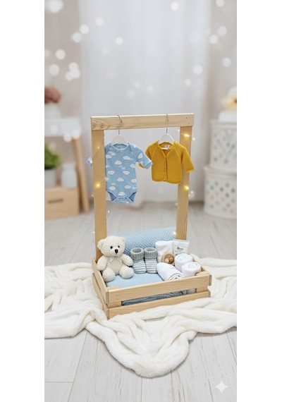 Ahşap Yenidoğan Kasası & Baby Shower & Ahşap Hediye Kasası