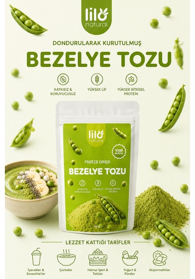 Freeze Dried Bezelye Tozu 50 G - %100 Bezelye - Dondurularak Kurutulmuş Sebze Tozu - 900926001 Diğer