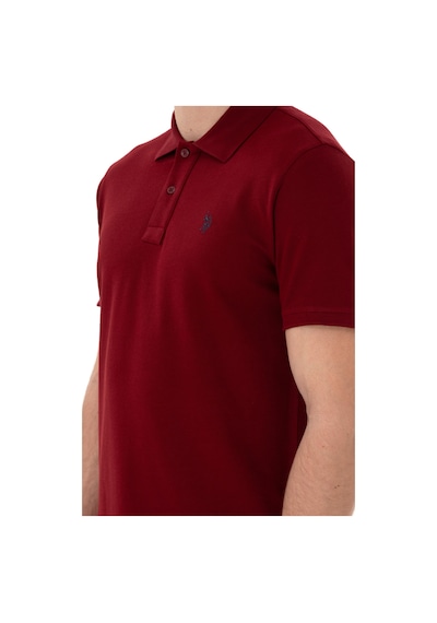 U.S. Polo Assn. Erkek Slim Fit Polo Yaka Bordo Basic Tişört 50297984-VR177