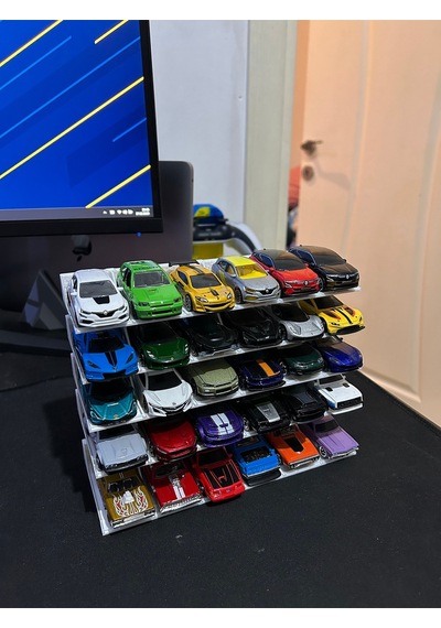 Hot Wheels Uyumlu 30 Araçlık Stand 1/64 Gri