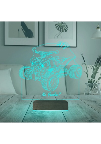 Luvivia Atv Outdoor Motor Tasarım Kişiye Özel 3d Lamba - Masa Gece Lambası Şeffaf