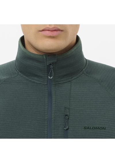 Salomon Essentıal Lıghtwarm Erkek Tam Fermuar Polar Green Gables Lc2706900 Yeşil