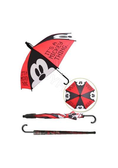 Mickey Mouse By Mickey Pvc Koruma Kılıflı Çocuk Şemsiyesi - 3 - 12 Yaş Arası Çap : 85 Cm Çok Renkli