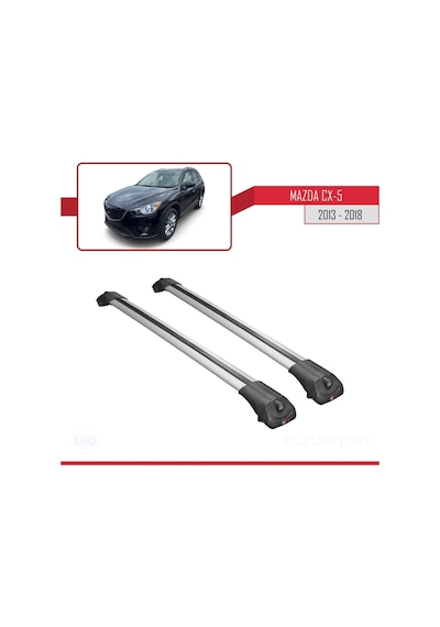 Mazda Cx-5 2013-2018 Arası İle Uyumlu Ace-1 Ara Atkı Tavan Barı Gri