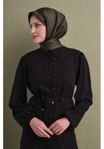 Armine İpek Eşarp 2027 Kış - 9601-87 Koyu Haki Twill
