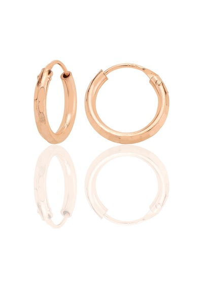 Gümüş Rose Lazer Kesimli 14 Mm Halka Küpe Barcode Rose