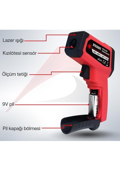 Ayrex Dt8380fc Kızılötesi Lazerli Termometre 380 C