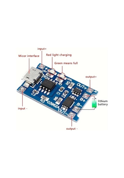 Cordial 10 Adet Mikro-10 5v 1a 18650 Lityum Pil Şarj Kartı Tp4056 Tip C Mikro Usb Şarj Modülü Koruma
